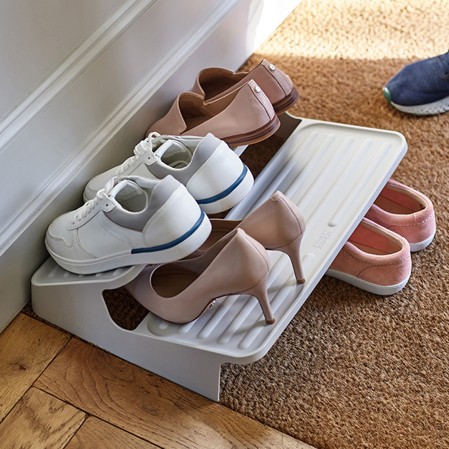 Shoe-In™ Large Space-saving Ecru Shoe Rack