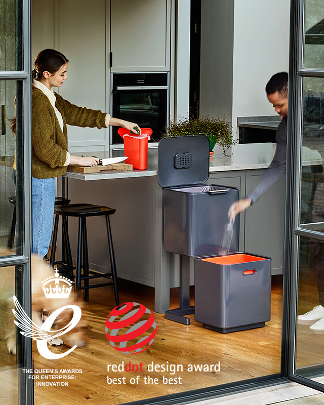 Totem Max 60L Grey Waste & Recycling Bin