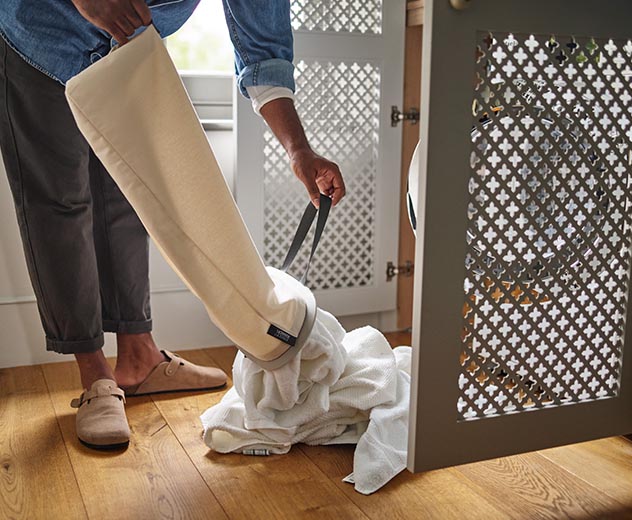 Tota Trio 90L Ecru Laundry Separation Basket