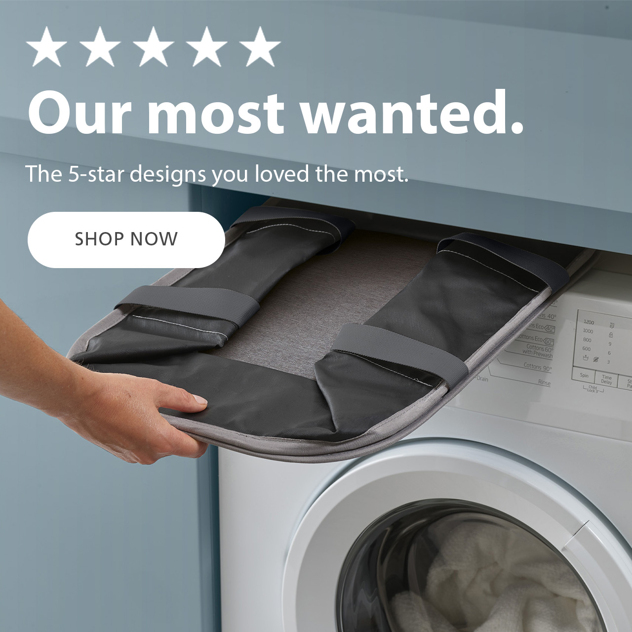 Hold-All™ Grey Collapsible 35L Laundry Basket
