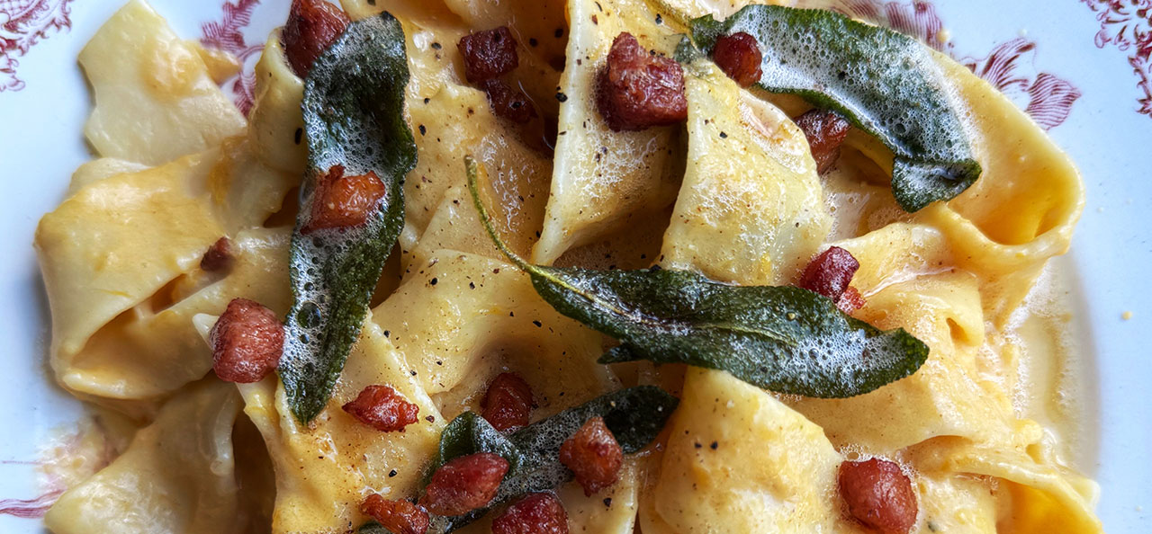 RECIPE: Creamy Butternut Squash Pappardelle with Pancetta & Sage