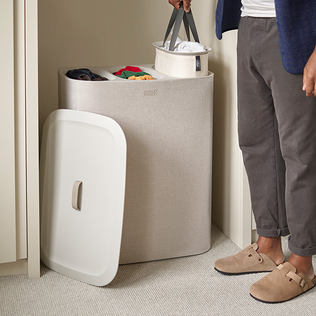 Tota Trio 90L Ecru Laundry Separation Basket