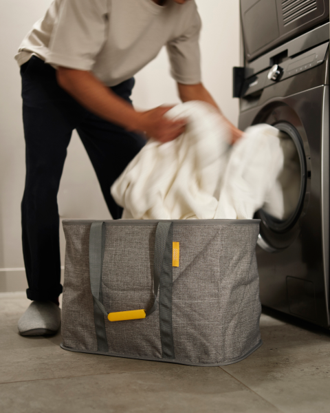 Hold-All™ Max Grey Collapsible 55L Laundry Basket