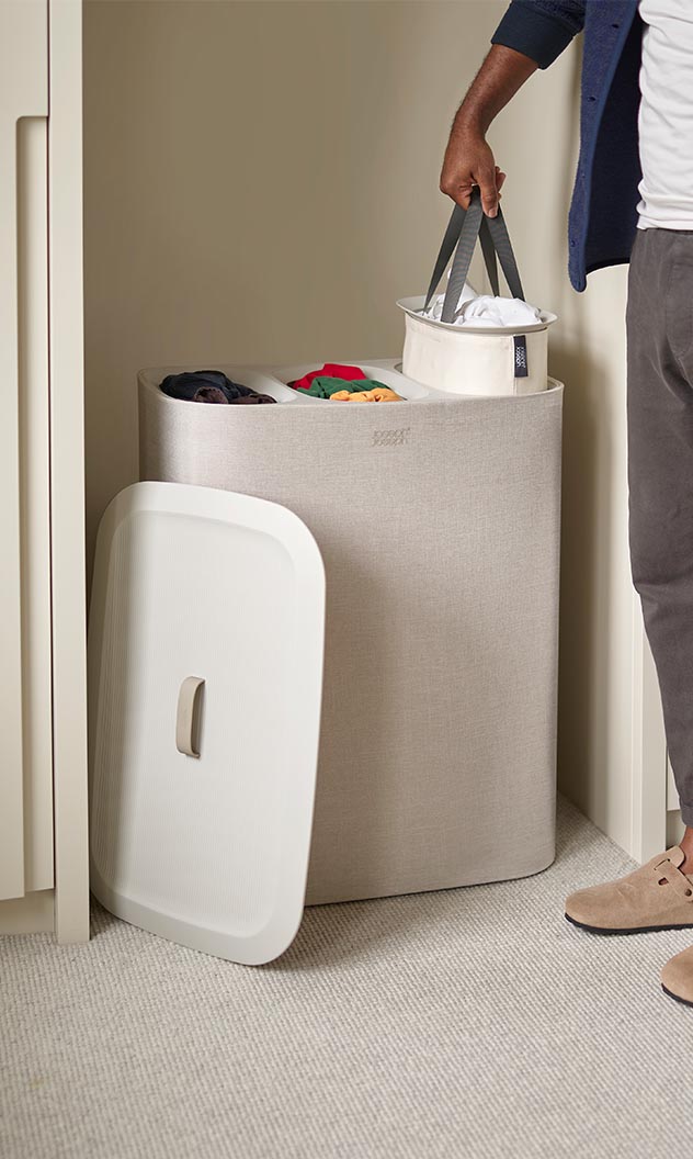 Tota Trio 90L Ecru Laundry Separation Basket