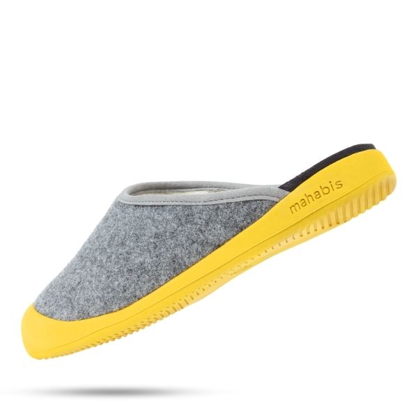 grey x yellow mule