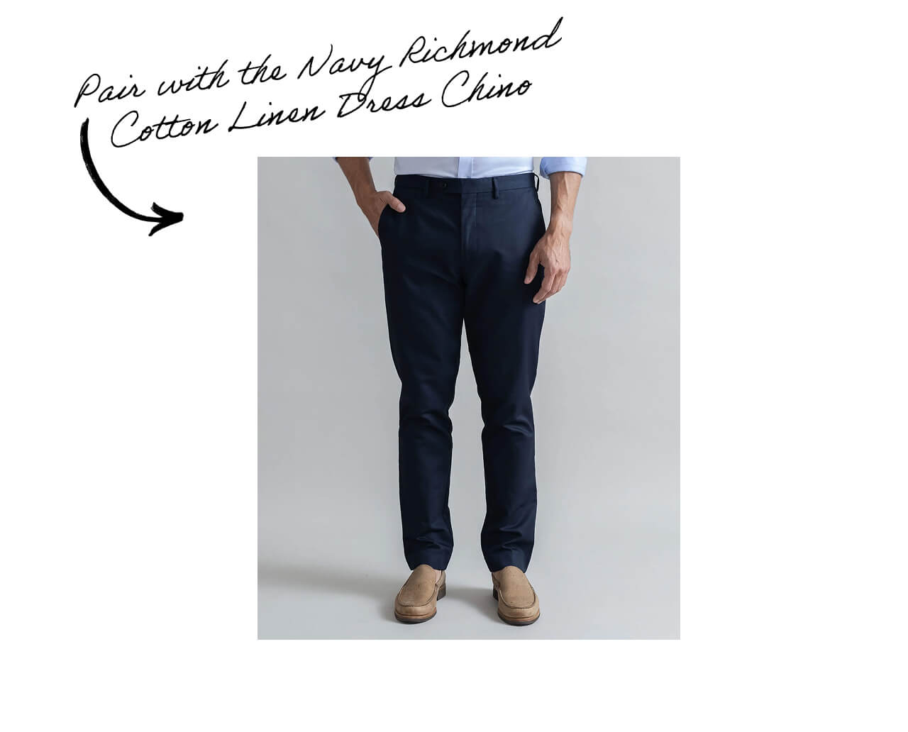 Pair With the Navy Richmond Cotton Linen Dress Chino.