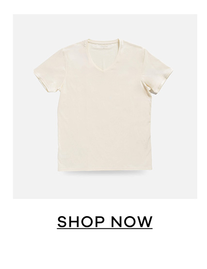 The Ecru V-neck Undershirt. SHOP NOW.