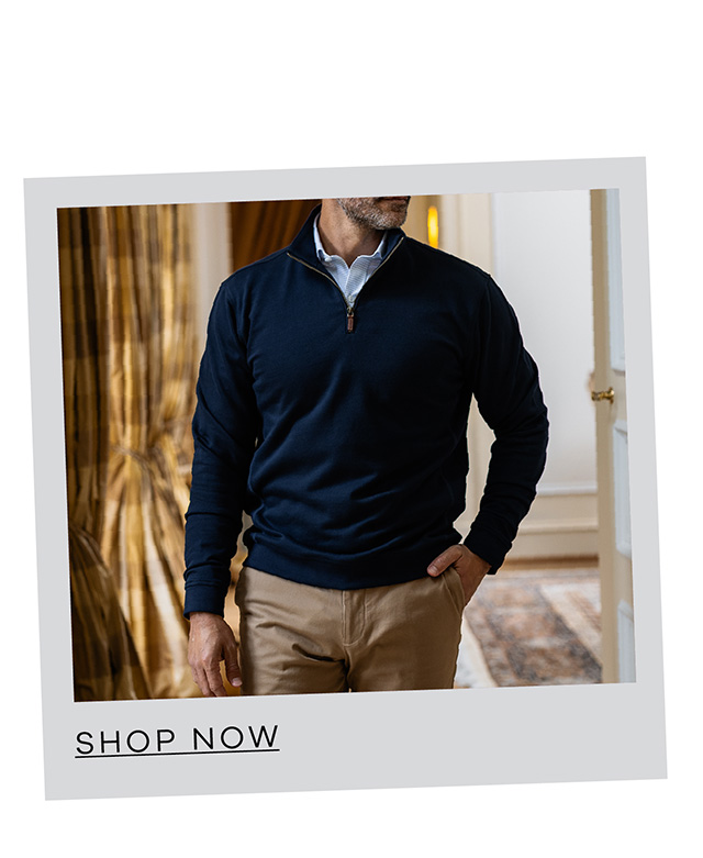 The Navy Ledbury Quarter Zip. Shop Now