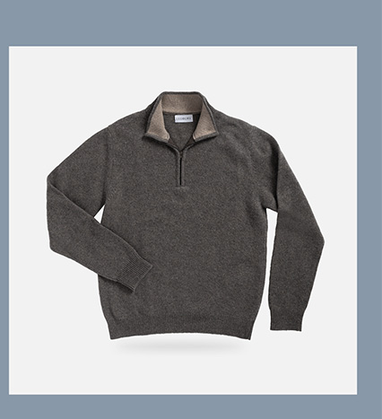 The Seal Heather Ashton Cashmere Quarter Zip Sweater