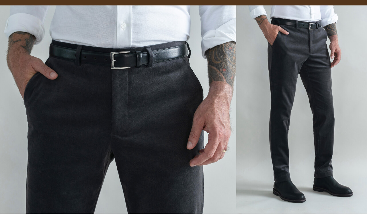 The Dark Slate Corduroy Richmond Chino Custom Pant