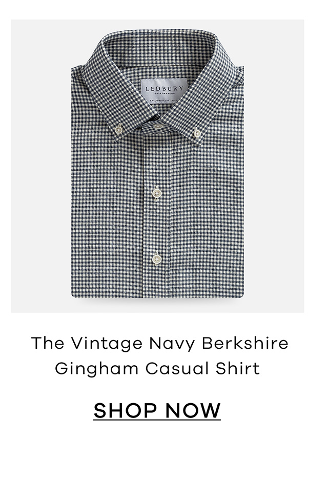The Vintage Navy Berkshire Gingham Casual Shirt. SHOP NOW.