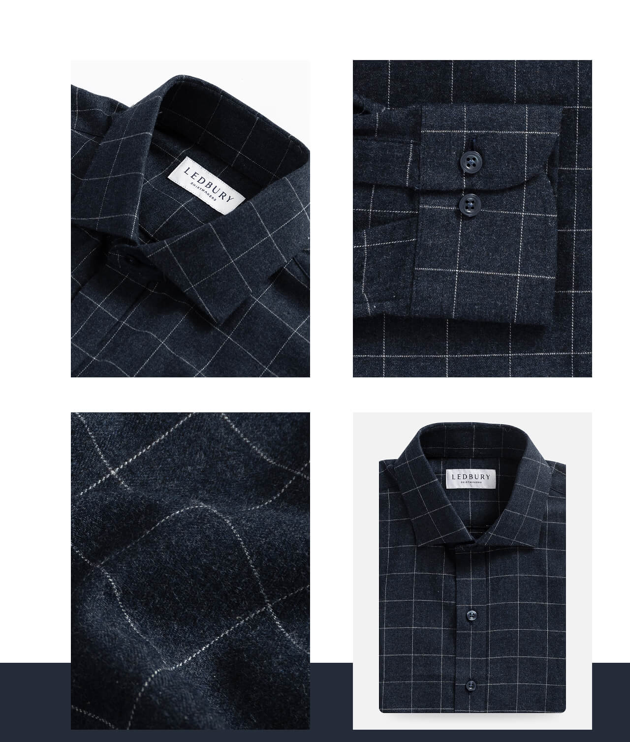 Images of the Navy Conlon Windowpane Custom Shirt