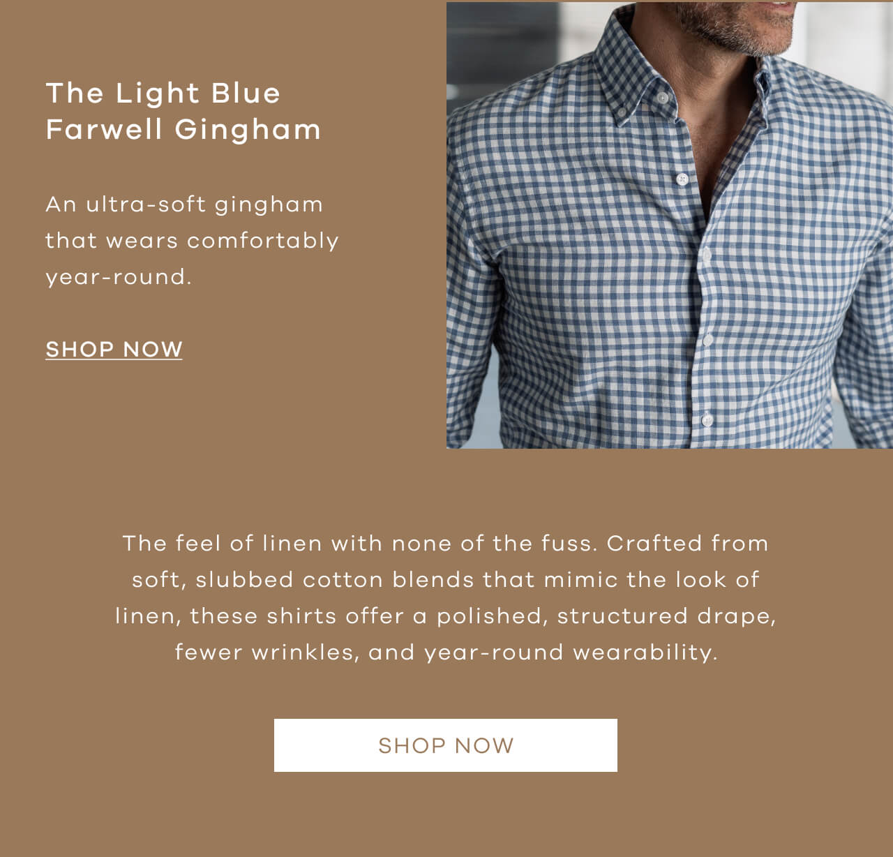 The Light Blue Farwell Gingham | An Ultra-Soft Gingham That Wears Comfortably Year-Round. [Shop Now] The Feel Of Linen With None Of The Fuss. Crafted From Soft, Slubbed Cotton Blends That Mimic The Look Of Linen, These Shirts Offer A Polished, Structured Drape, Fewer Wrinkles, And Year-Round Wearability | SHOP NOW!
