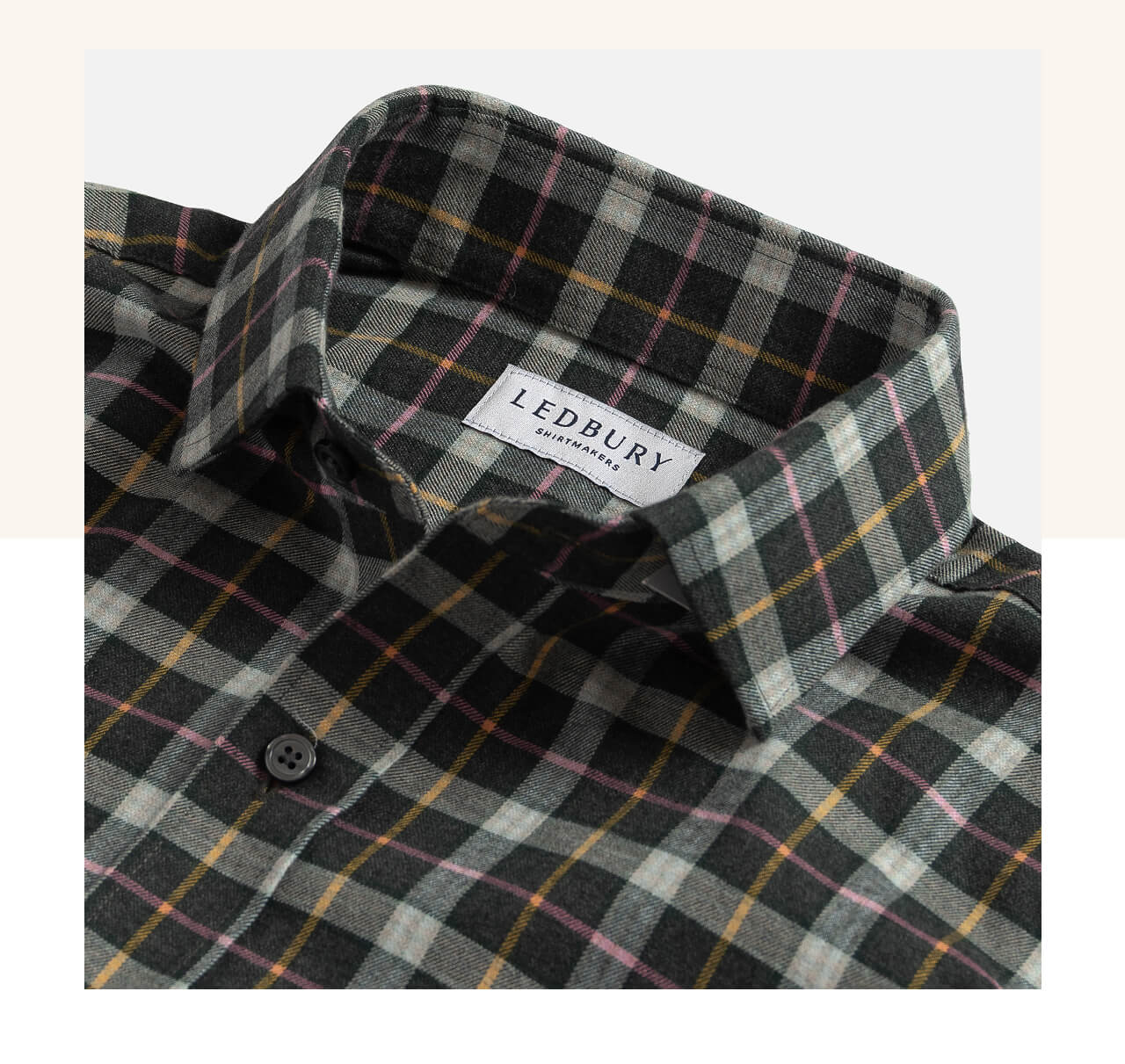 A Collar-View of the Hunter Quinton Flannel Custom Shirt