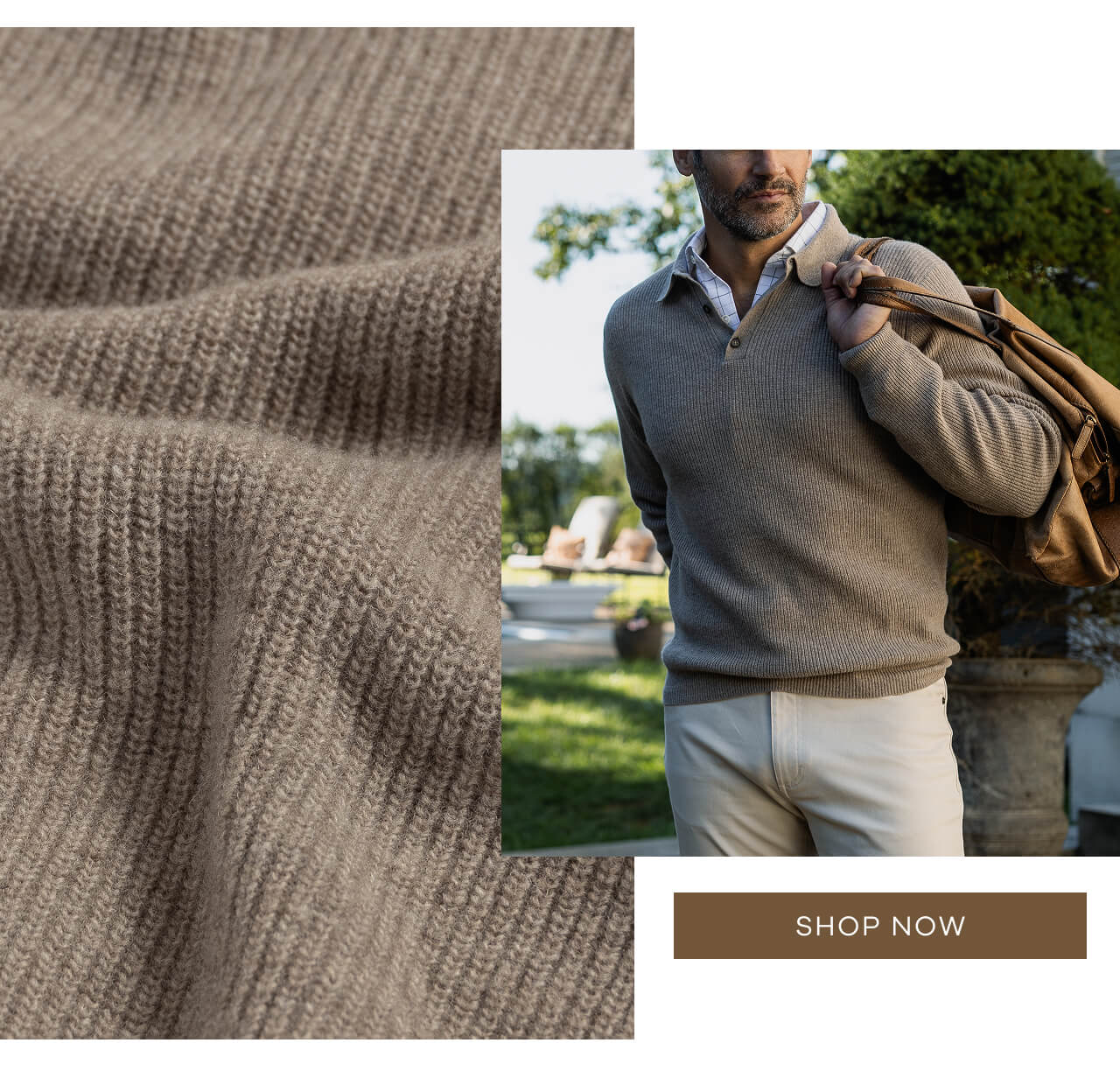 The Brown Atwood Knit Collar. SHOP NOW.