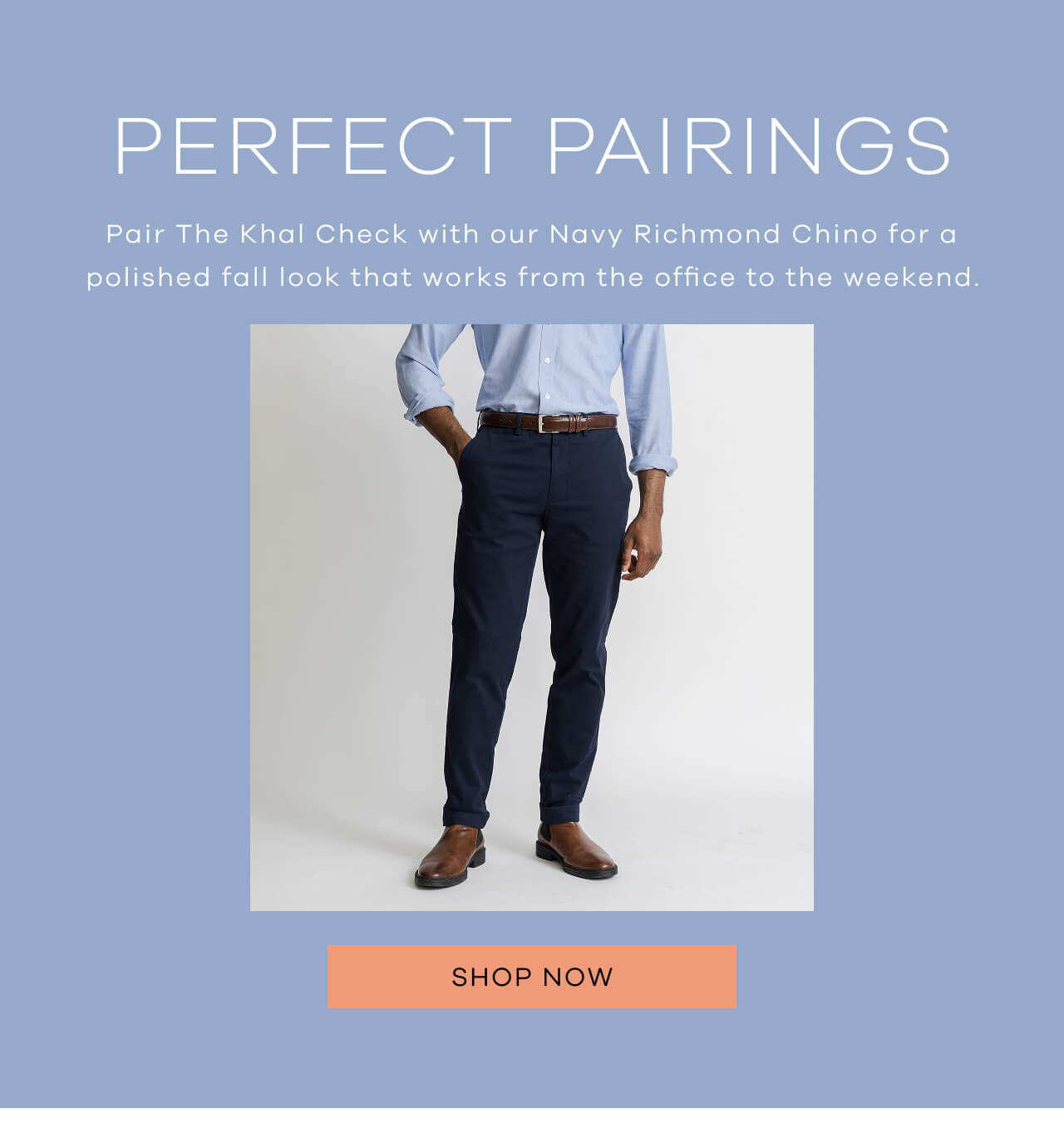 Perfect Pairing | Pair the Khal Check With Our Navy Richmond Chino for a Polished Fall Look That Works From the Office to the Weekend. [Shop Now]