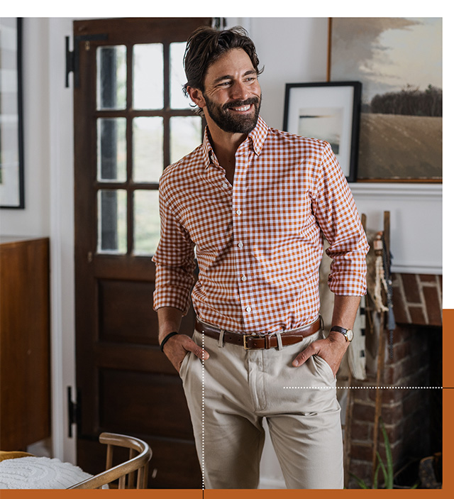 The Orange Marmo Gingham Custom Shirt