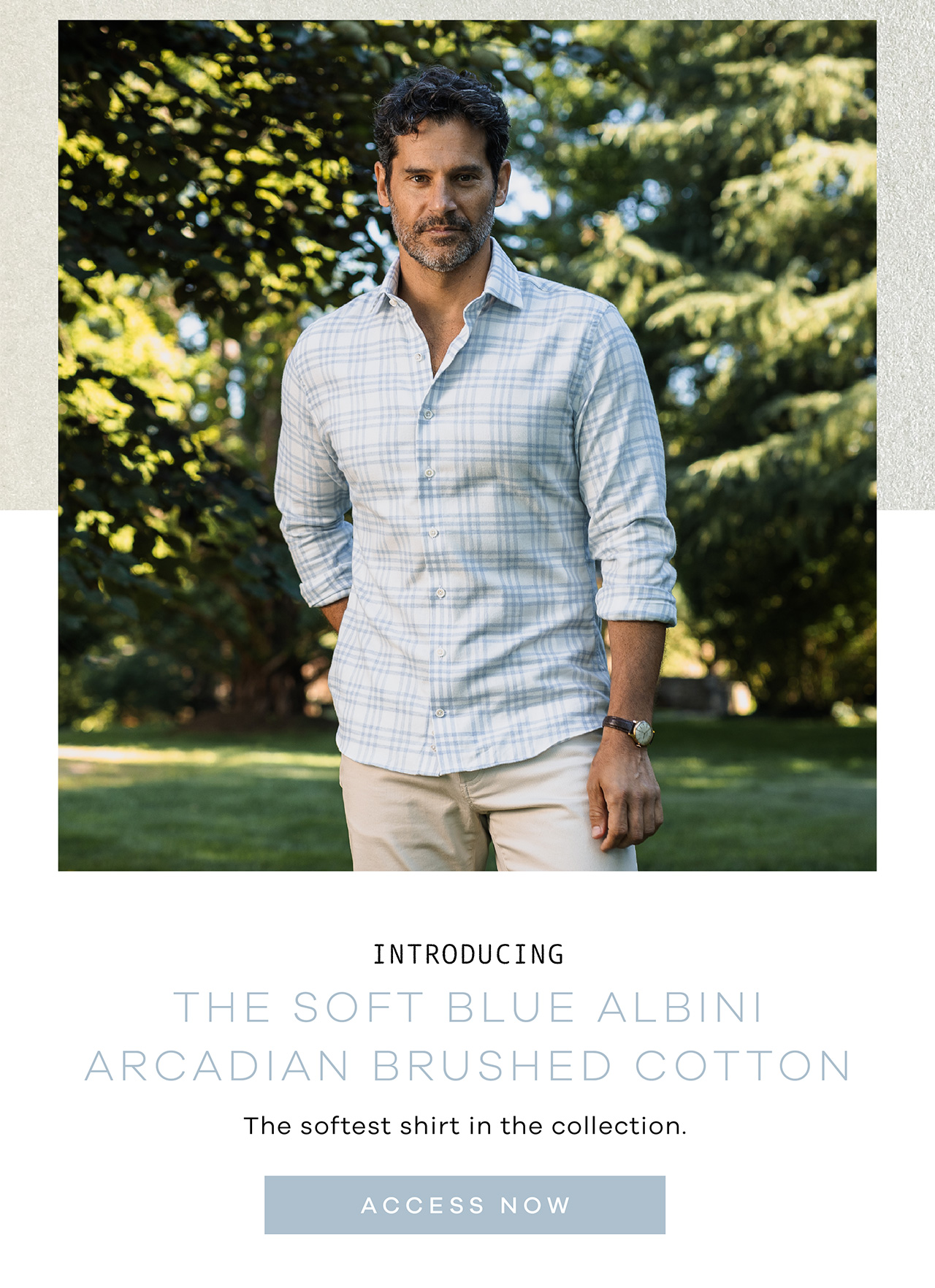 Introducing The Soft Blue Albini Arcadian Brushed Cotton The softest shirt in the collection. Shop Now