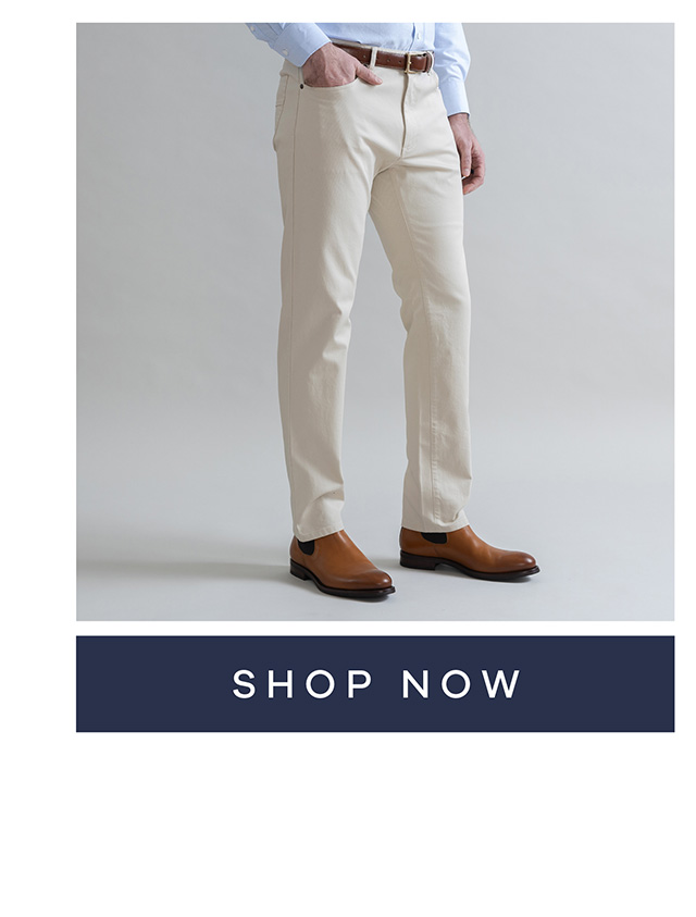 Tan Canvas Franklin 5-Pocket Pants. SHOP NOW.