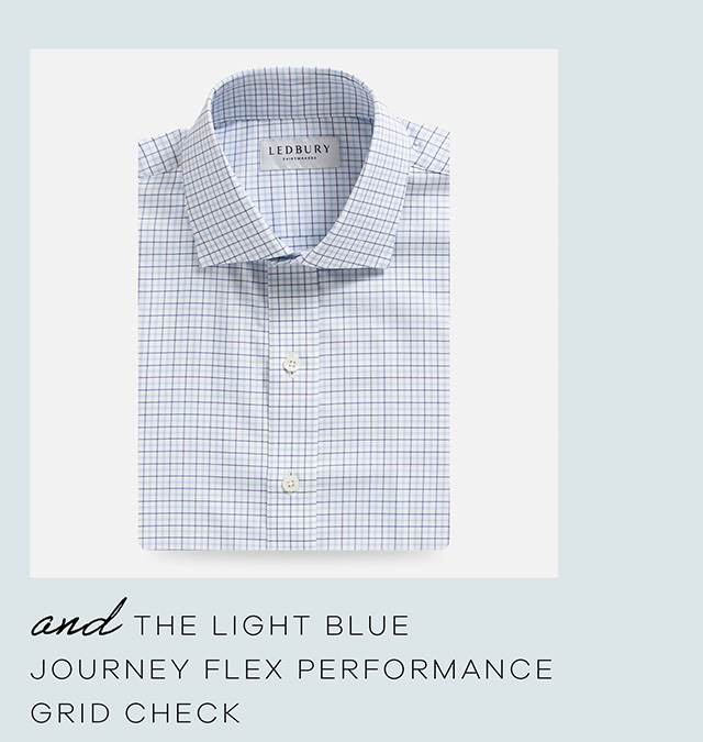 and the Light Blue Journey Flex Performance Grid Check