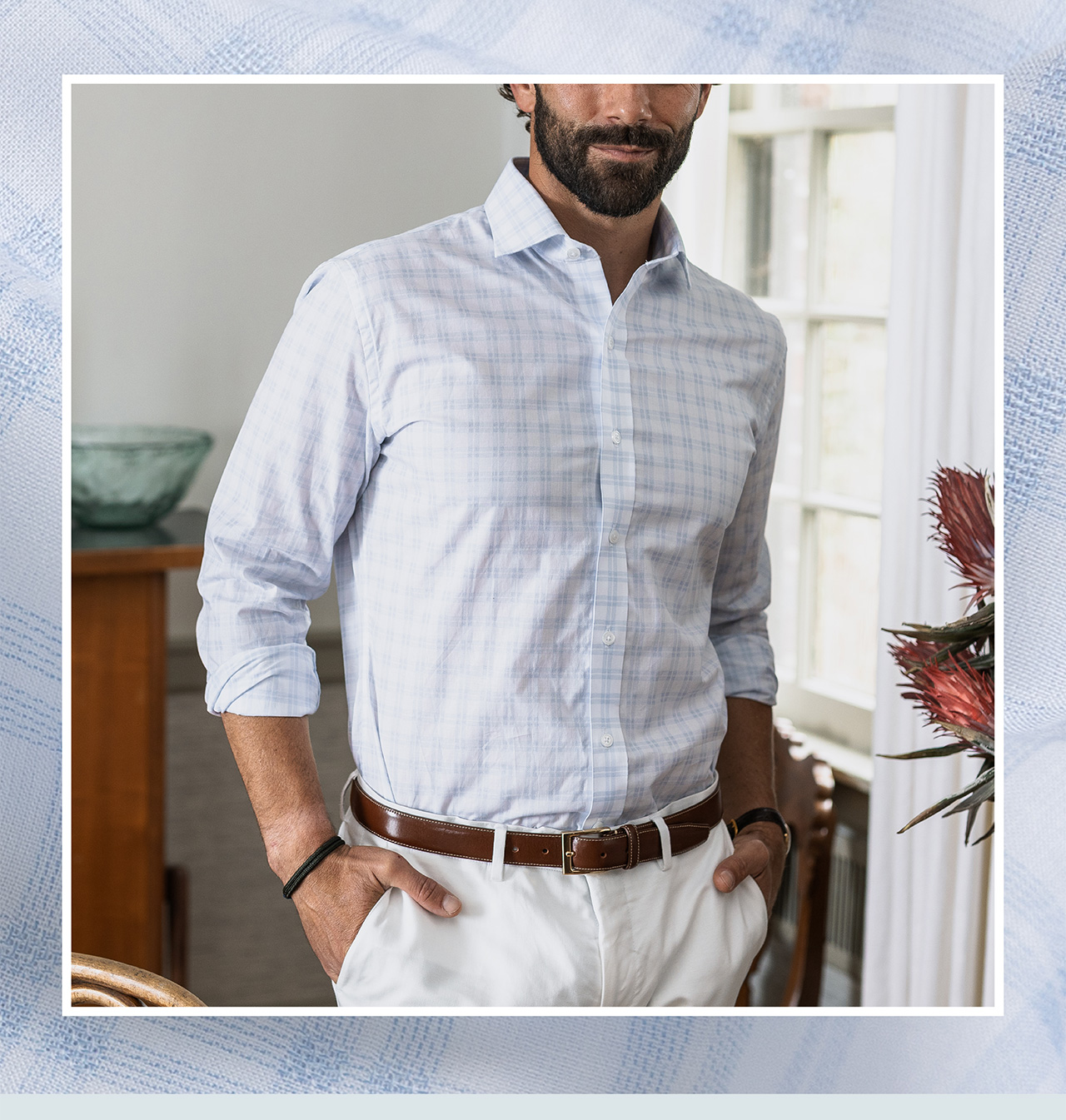 The Sky Blue Ellis Plaid Custom Shirt