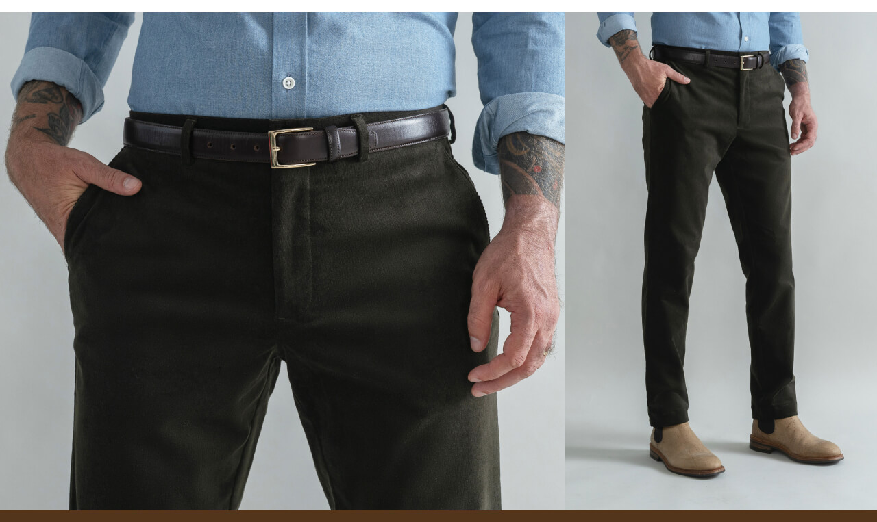 The Dark Forest Green Corduroy Richmond Chino Custom Pant