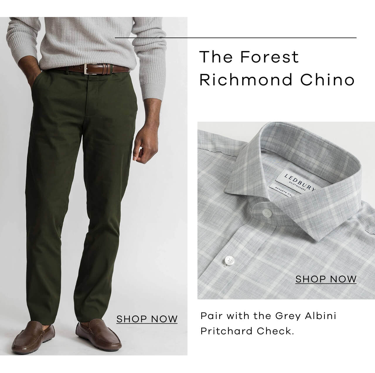The Forest Richmond Chino | Pair With the Grey Albini Pritchard Check. SHOP NOW!