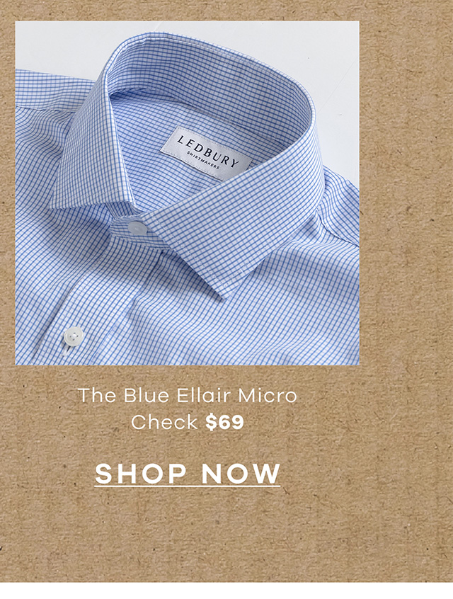 The Blue Ellair Micro Check. $69. SHOP NOW.