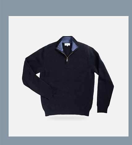 Navy Ashton Cashmere Sweater