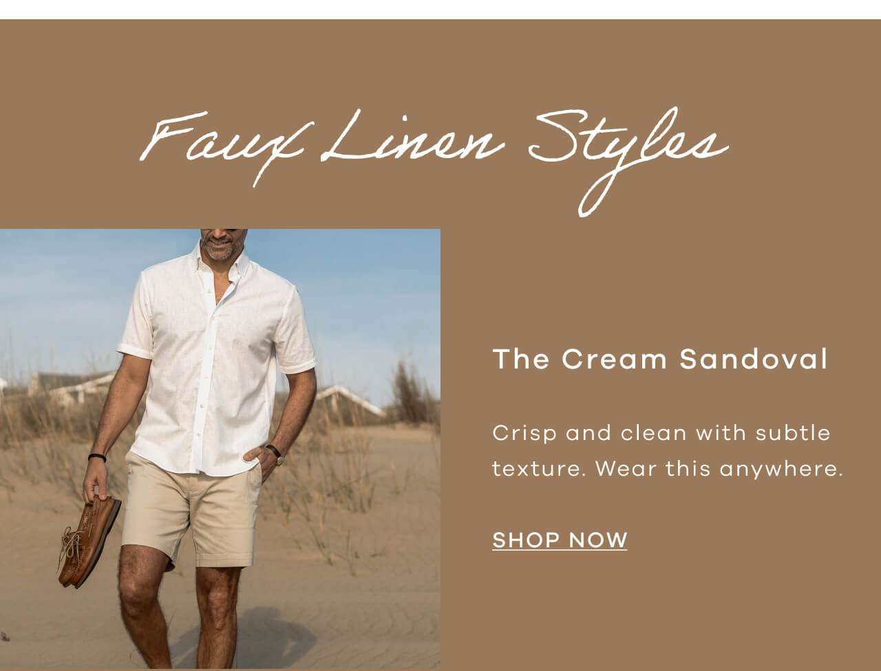 Faux Linen Styles| The Cream Sandoval | Crisp And Clean With Subtle Texture. Wear This Anywhere. [Shop Now]