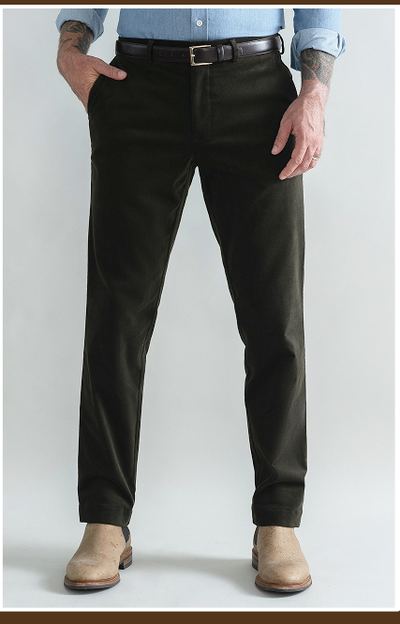 The Dark Forest Green Corduroy Richmond Chino Custom Pant