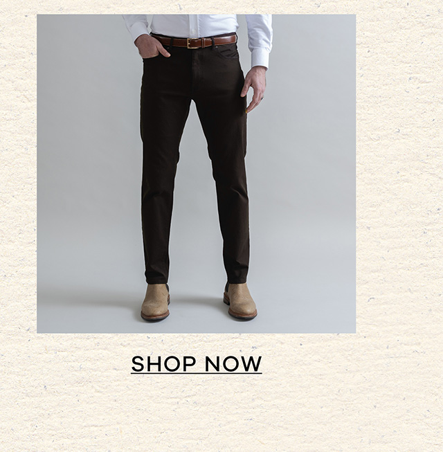 Brown Stretch Canvas 5-Pockets