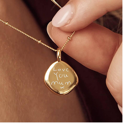 Organic Pebble Real Handwriting Necklace