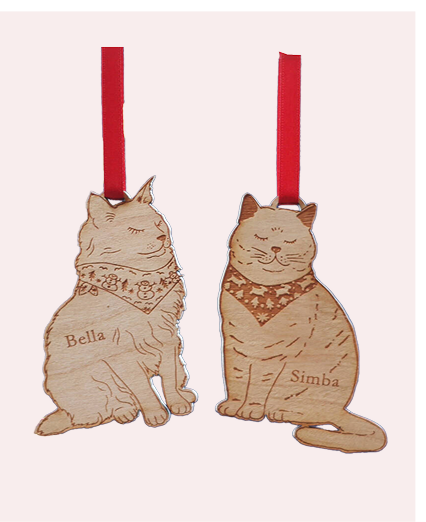 Personalised Cat Breed Christmas Tree Decoration