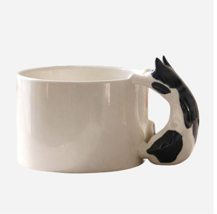 Handmade Ceramic Cat Figurine Mug