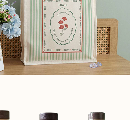 Personalised Birth Flower Tote Bag