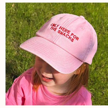 Children's Personalised Only Here For Slogan Cap