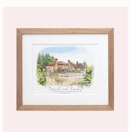 Personalised Watercolour Wedding Sketch