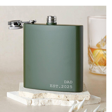 Established Name And Date Personalised Hip Flask