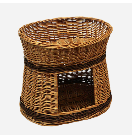 Two Tier Wicker Cat Bed House