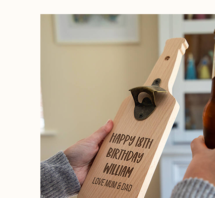 Personalised Wall Mounted Bottle Opener Happy 18th Birthday Gift