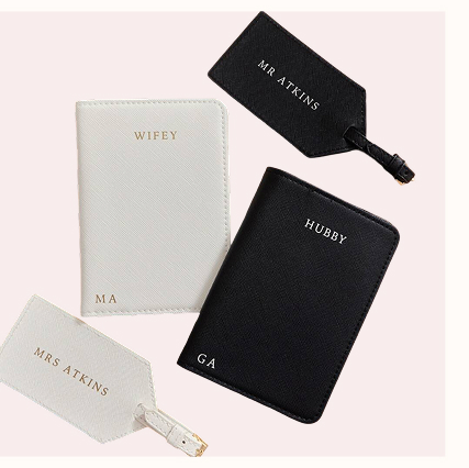 Personalised Wifey And Hubby Travel Set