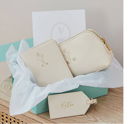 Personalised Birth Flower Design Travel Set And Gift Card | Free Delivery