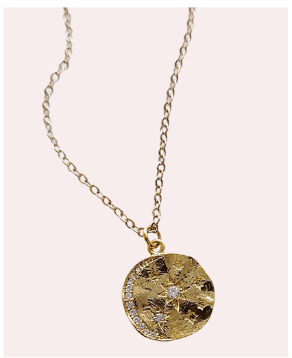 Star Moon Disc Coin Necklace