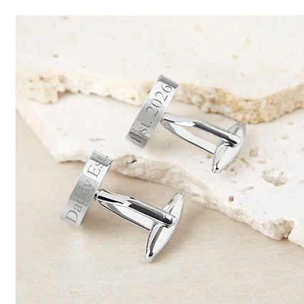 Personalised Secret Message Solid Circle Disc Cufflinks