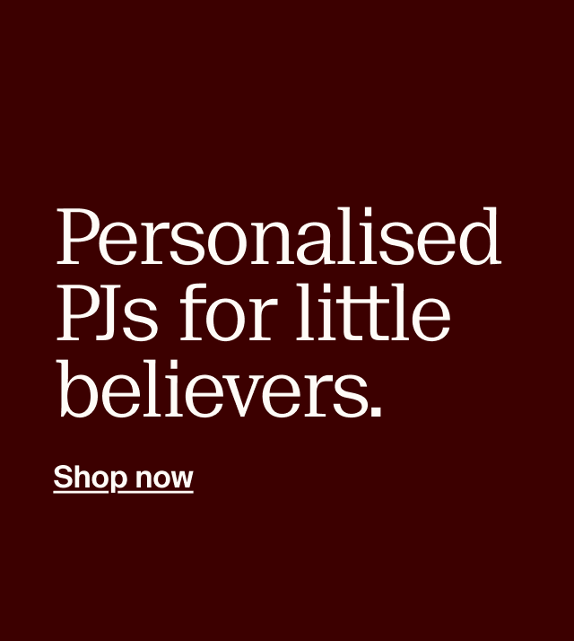 Personalised PJs for little believers. Shop now