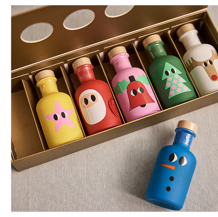 Set Of Six Christmas Mini Olive Oils Gift Box