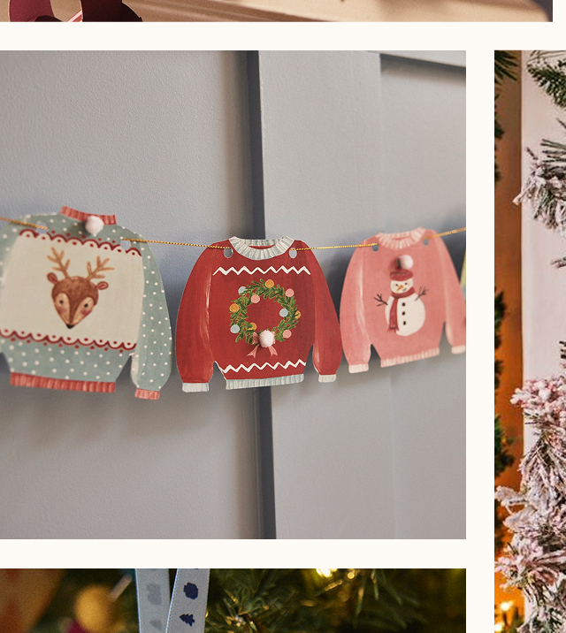 Vintage Christmas Bunting With 15 Christmas Jumper Flag Design