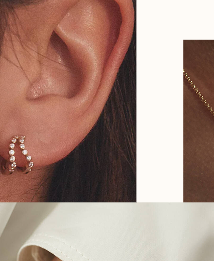 Double Diamond Style Wave Huggie Hoops Earrings