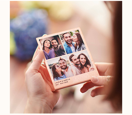Personalised Solid Copper Photo Booth Style Print